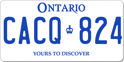 ON license plate CACQ824