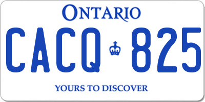 ON license plate CACQ825