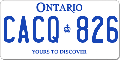 ON license plate CACQ826