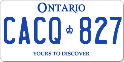 ON license plate CACQ827