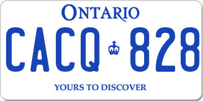 ON license plate CACQ828