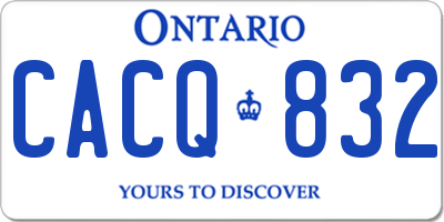 ON license plate CACQ832