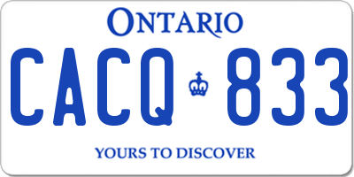 ON license plate CACQ833