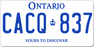 ON license plate CACQ837