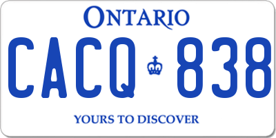 ON license plate CACQ838