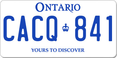 ON license plate CACQ841