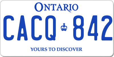 ON license plate CACQ842