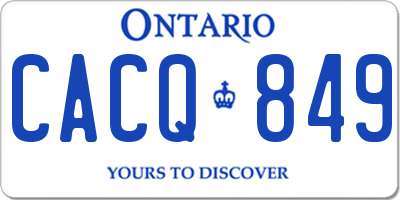 ON license plate CACQ849