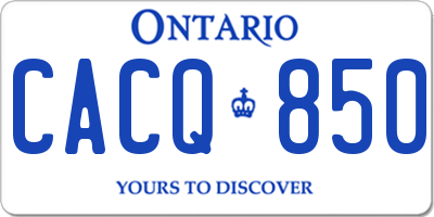 ON license plate CACQ850