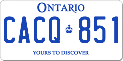 ON license plate CACQ851