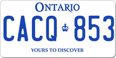 ON license plate CACQ853