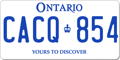 ON license plate CACQ854