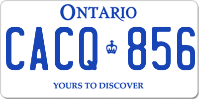 ON license plate CACQ856