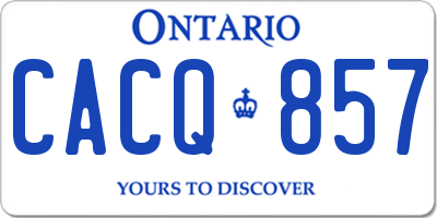 ON license plate CACQ857