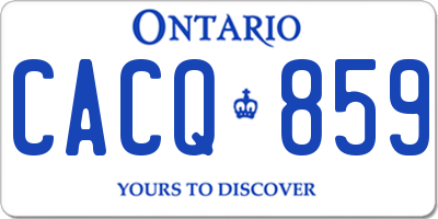 ON license plate CACQ859