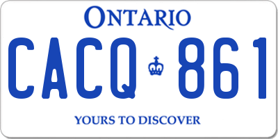 ON license plate CACQ861