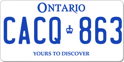 ON license plate CACQ863