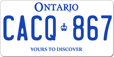 ON license plate CACQ867