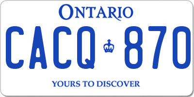 ON license plate CACQ870