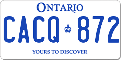 ON license plate CACQ872