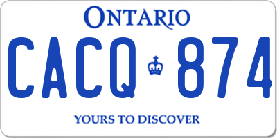 ON license plate CACQ874