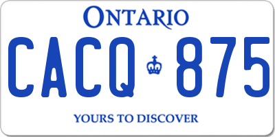 ON license plate CACQ875