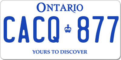 ON license plate CACQ877