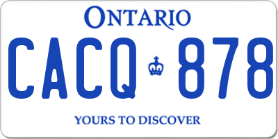 ON license plate CACQ878