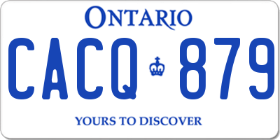 ON license plate CACQ879