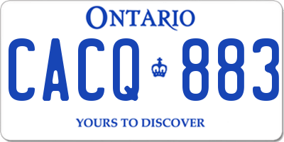 ON license plate CACQ883