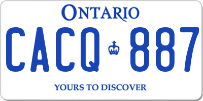 ON license plate CACQ887