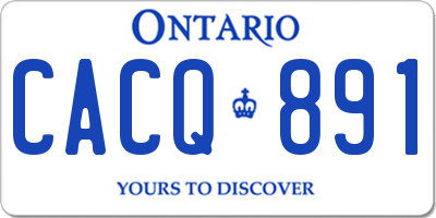 ON license plate CACQ891