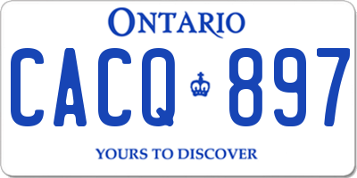 ON license plate CACQ897