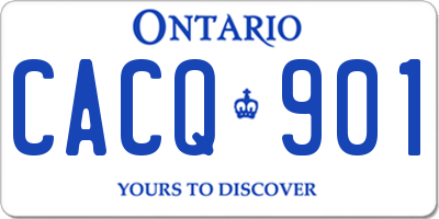 ON license plate CACQ901