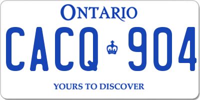 ON license plate CACQ904