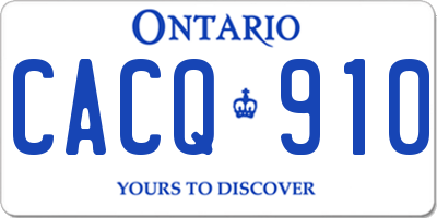 ON license plate CACQ910