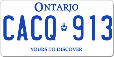 ON license plate CACQ913