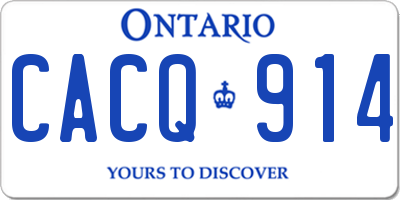 ON license plate CACQ914