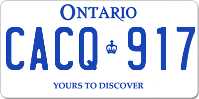 ON license plate CACQ917