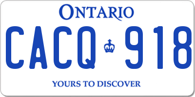 ON license plate CACQ918