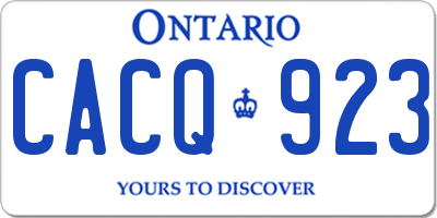 ON license plate CACQ923