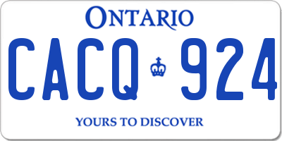 ON license plate CACQ924