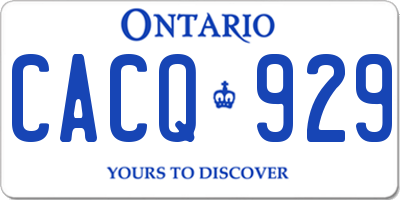 ON license plate CACQ929