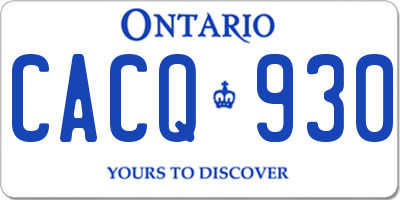 ON license plate CACQ930