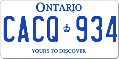 ON license plate CACQ934