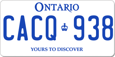 ON license plate CACQ938