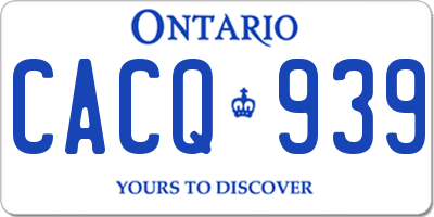 ON license plate CACQ939