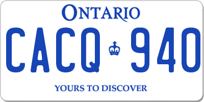 ON license plate CACQ940