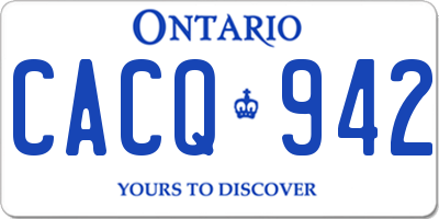 ON license plate CACQ942