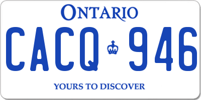 ON license plate CACQ946